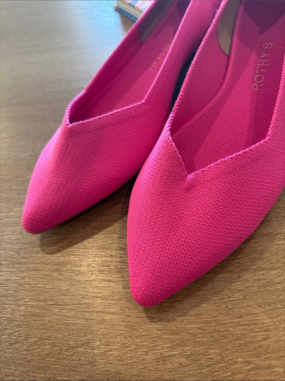 Rothy's Women's Pointed Knit Flats — Fuchsia Pink, new without box - Picture 4 of 5